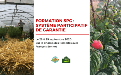 À vos agendas : formation SPG le 28 et 29 septembre 2020 sur le Champ des possibles !