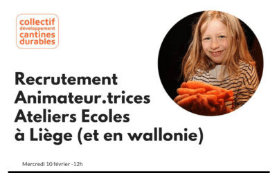 Animateur.trices pour ateliers cantines durables à Liège (et en Wallonie) : le CDCD recrute !