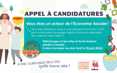 Formation gratuite pour la fabrication de potage-collation à destination des écoles : acteurs de l’économie sociale inscrivez-vous !