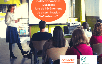 Présentation des outils du Collectif Développement Cantines Durables lors de l’événement de clôture Biocanteens 2