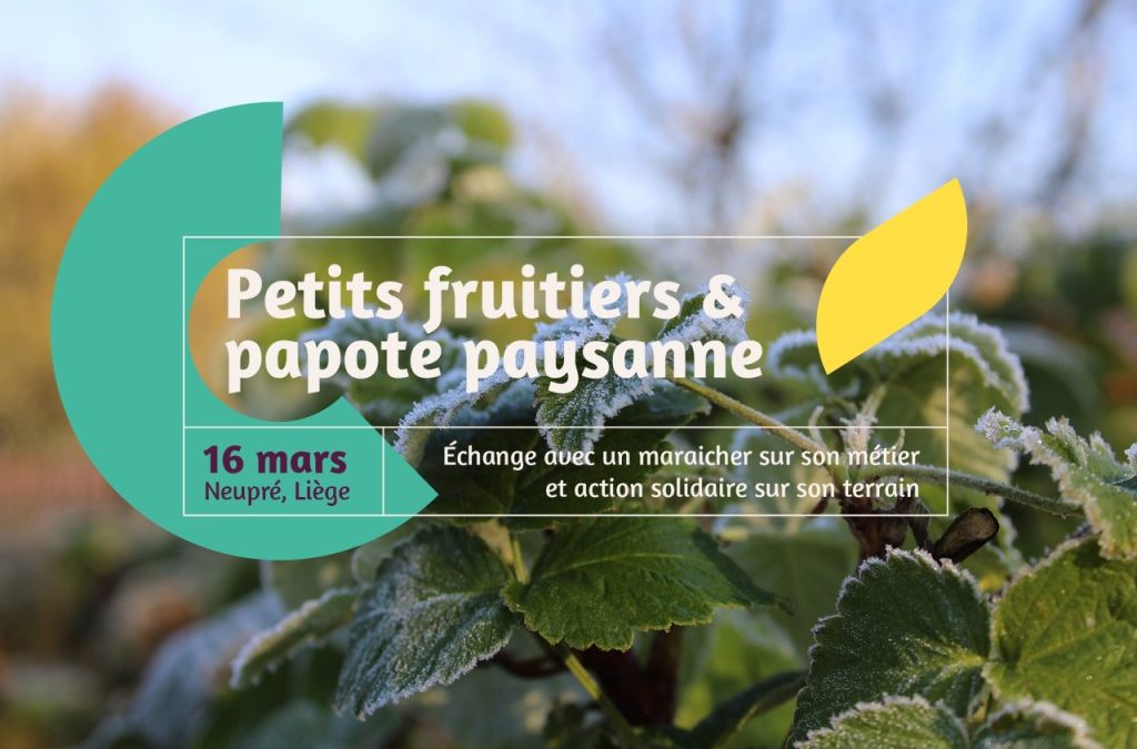 Activité de coupe de petits fruitiers et discussion autour du métier de producteur à la Ferme Larock ce 16/03